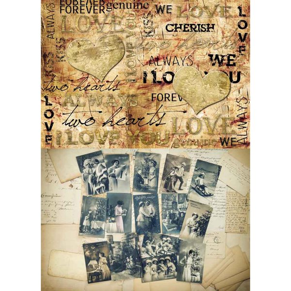 Papel com Estampa Coleção Vintage Paper Ref C26