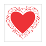Stencil Coração - 30x30 - Ref 9828