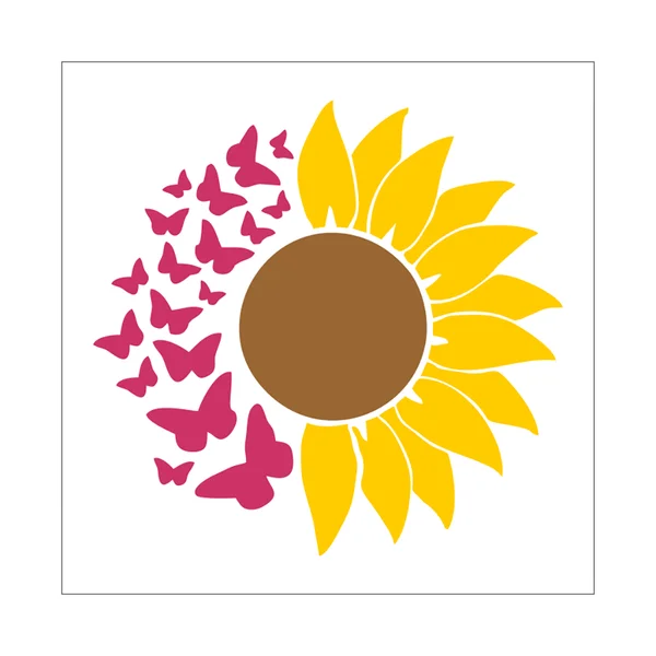 Stencil Girassol - 14x14 - Ref C138