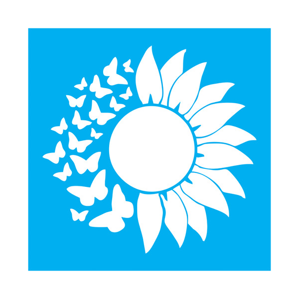 Stencil Girassol - 14x14 - Ref C138