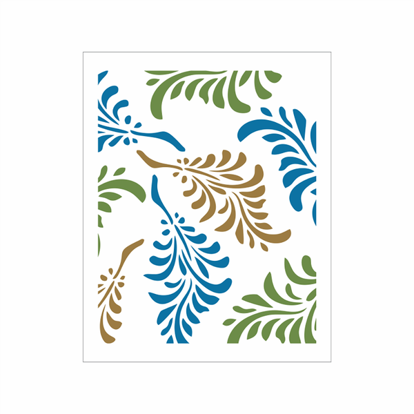 Stencil Estampa Folhas - 20x25 - Ref 9098