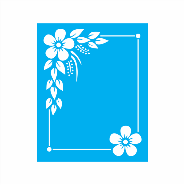 Stencil Moldura Floral - 20x25 - Ref 9159