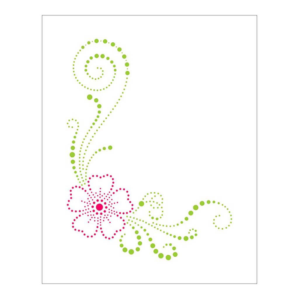 Stencil Pontilhado Flor - 20x25 - Ref B1081