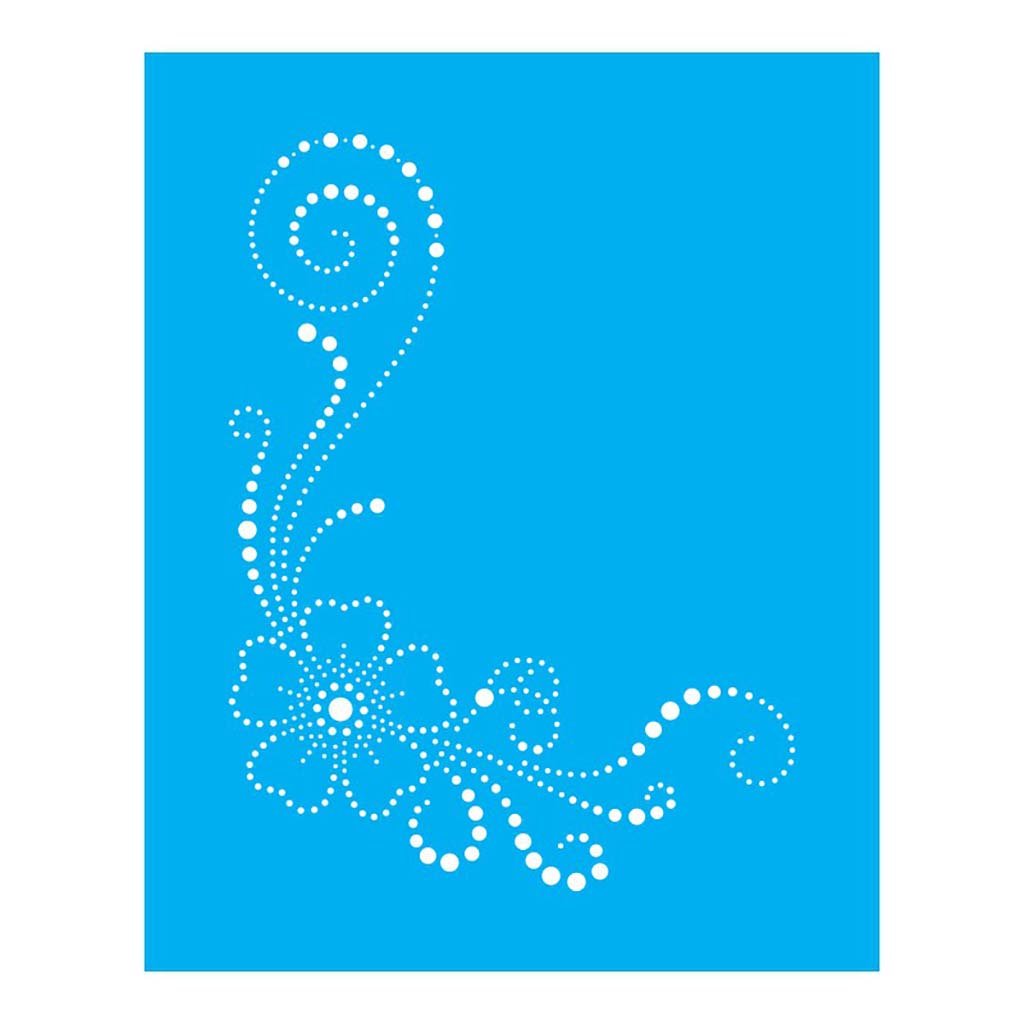 Stencil Pontilhado Flor - 20x25 - Ref B1081