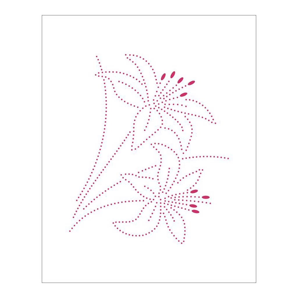 Stencil Pontilhado Flores - 20x25 - Ref B1207