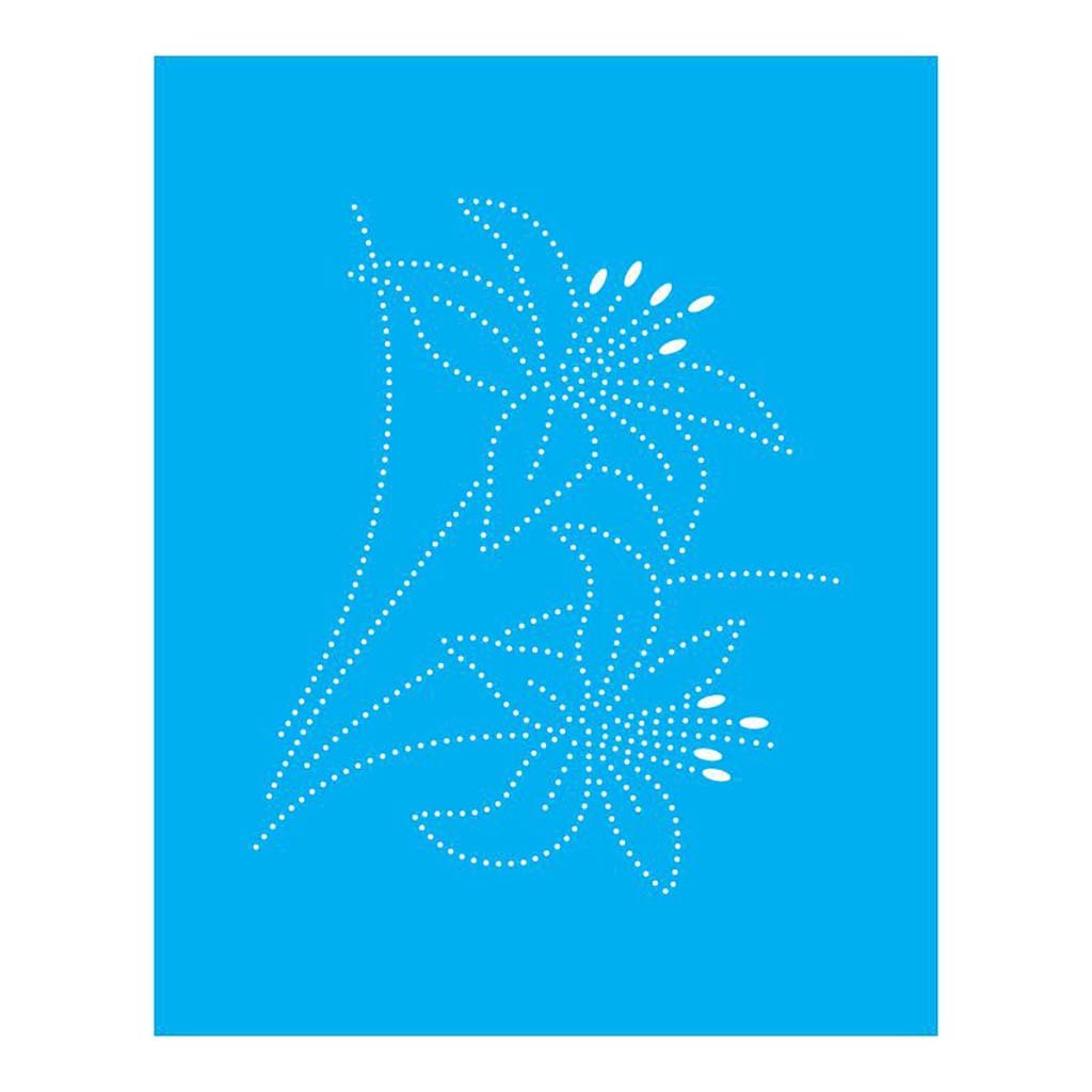 Stencil Pontilhado Flores - 20x25 - Ref B1207
