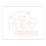 Stencil Pontilhado Best friends - 20x25 - Ref B1275