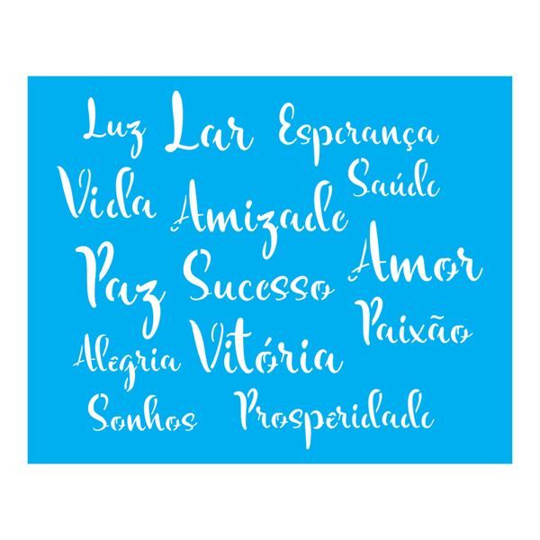 Stencil Palavras - 20x25 - Ref B1294