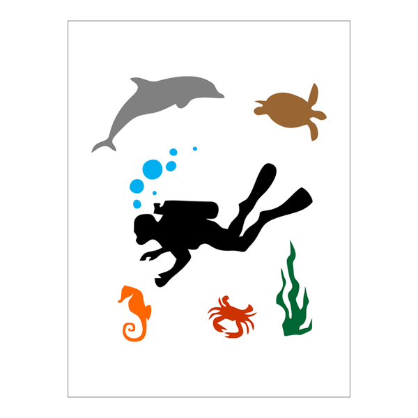 Stencil Mergulho - 15x20 - Ref A2574