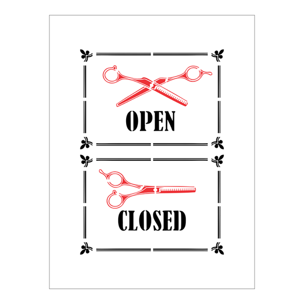 Stencil Open Closed - 15x20 - Ref A2692