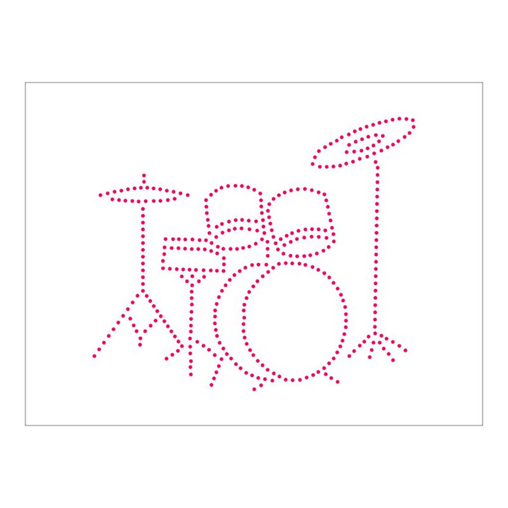 Stencil Pontilhado Bateria - 15x20 - Ref A3686