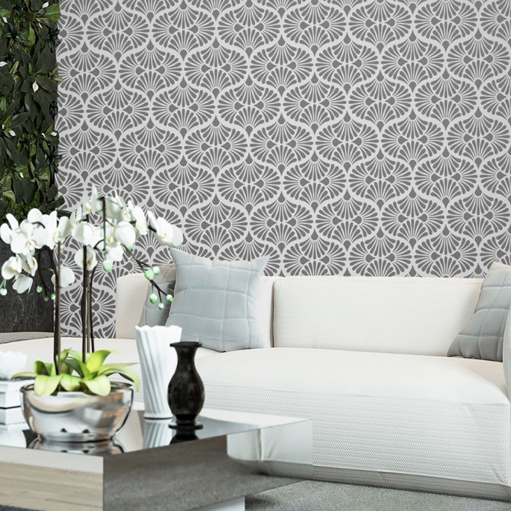 トップス soor ploom stencil Essential Stencil de Parede Textura - 55 x 55cm - Ref 257