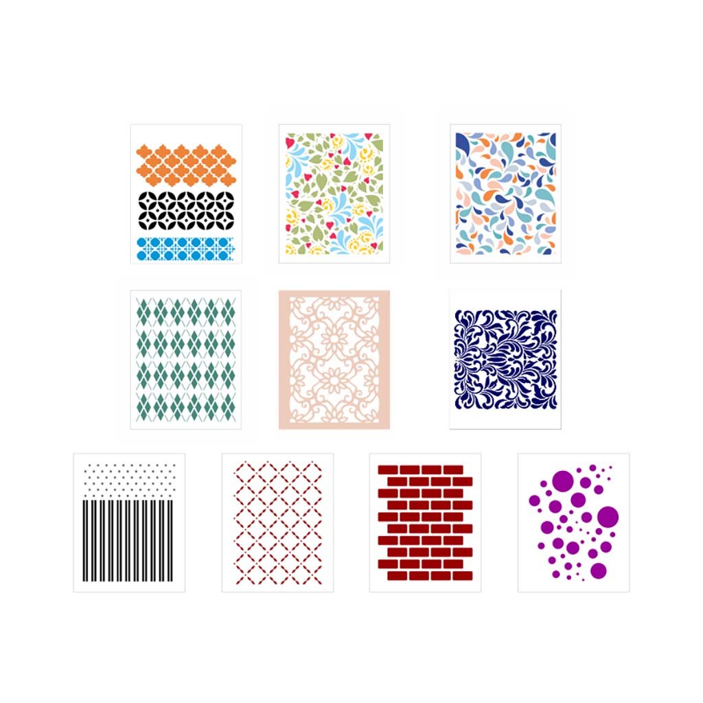 Kit Stencil 10 unid - Estampas - Ref 21