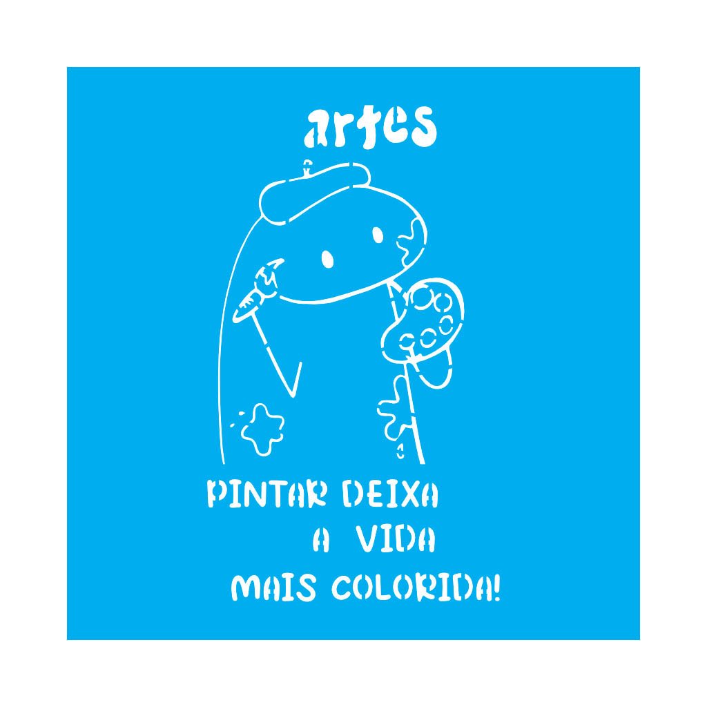 絵画 flk041121 Stencil Flork Testei Positivo - 30x30 - Ref D423