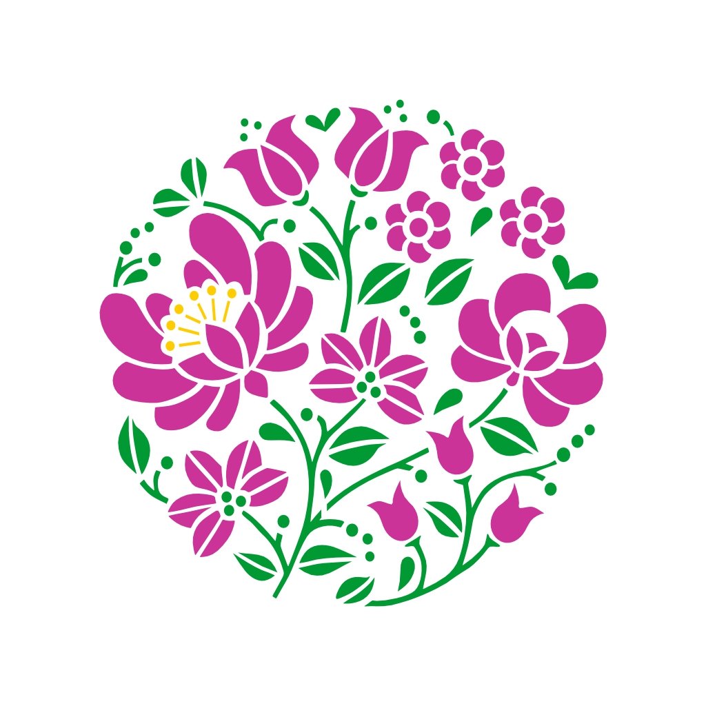 Stencil de Parede Floral - 55 x 90cm - Ref 401