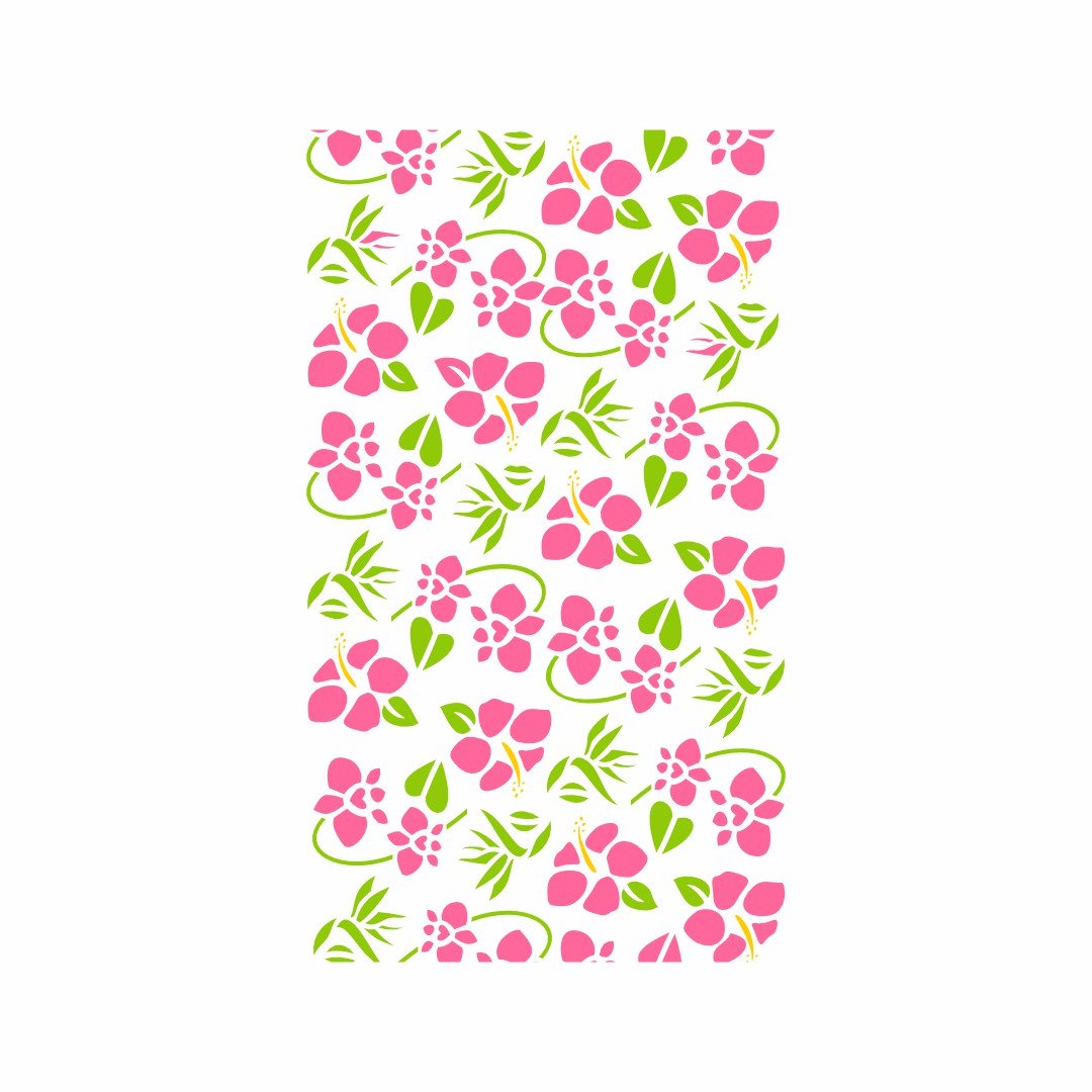 Stencil de Parede Floral - 55 x 90cm - Ref 401