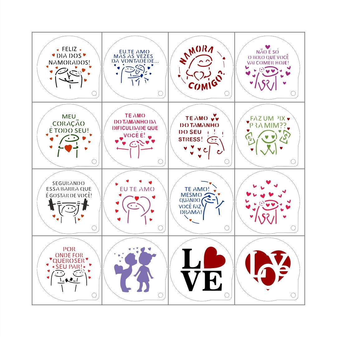 Stencil Namorados 30x30 - Ref D512
