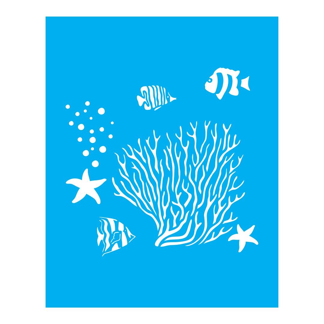 Stencil Fundo do Mar - 20x25 - Ref B1563